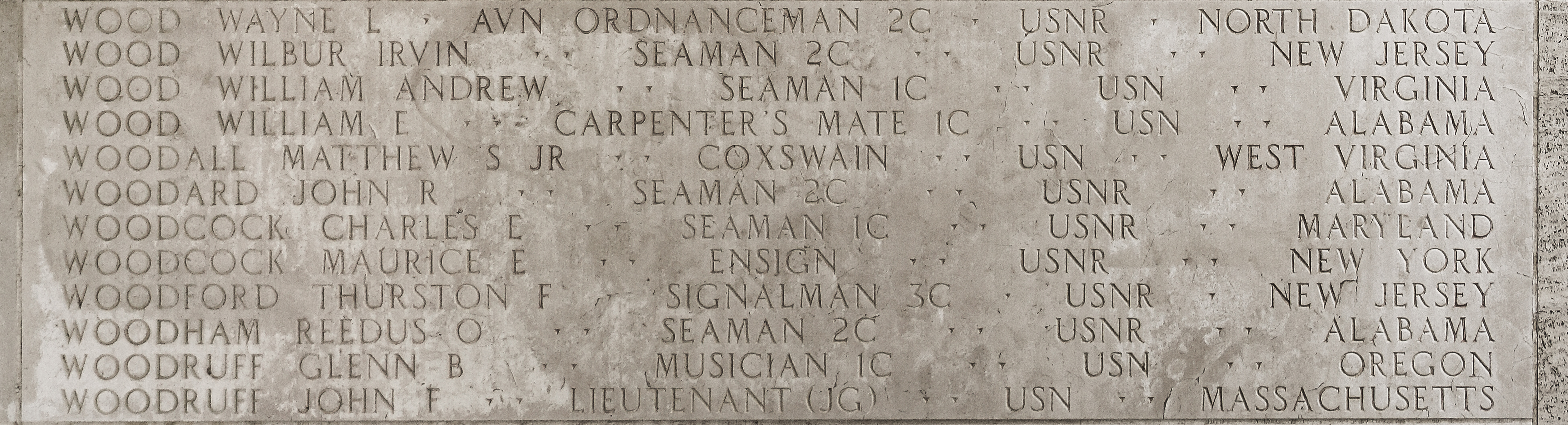 William Andrew Wood, Seaman First Class